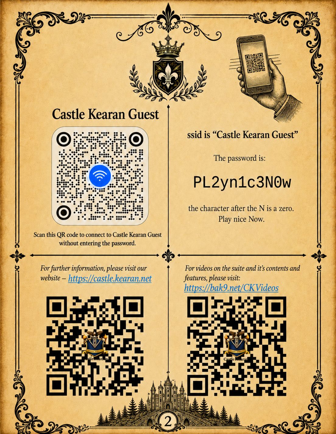 Castle Kearan guidebook page 2